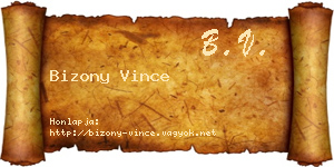 Bizony Vince névjegykártya